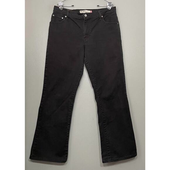 Levis 550 Womens Size 16 M Relaxed Boot Cut Dark Black Denim Jeans Classic - Picture 1 of 12